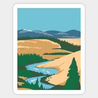 Kobuk Valley National Park in Arctic region of northwestern Alaska United States WPA Poster Art Color Sticker